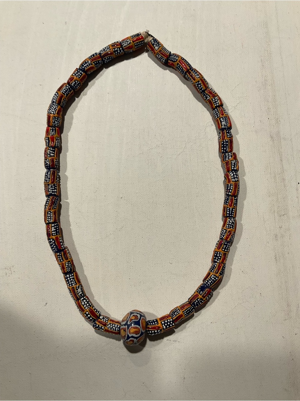 Handmade Beaded Necklace with Focal Bead